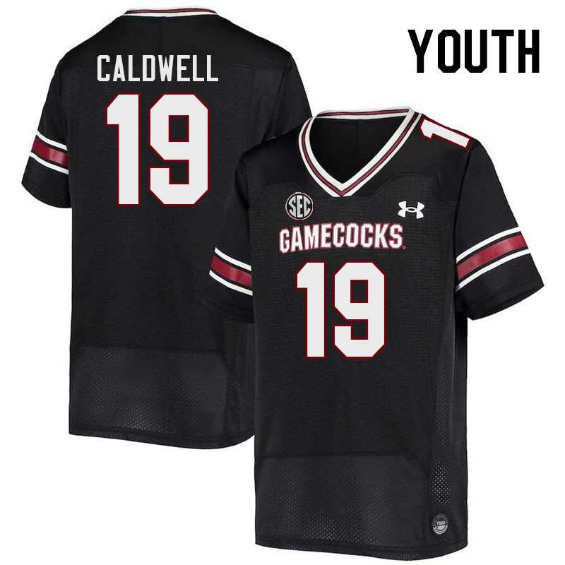 Youth #19 Elijah Caldwell South Carolina Gamecocks College Football Jerseys Stitched-Black